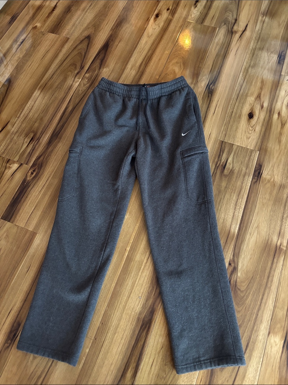 Nike Kids Charcoal Gray Sweatpants with Side Pockets